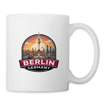 Berlin, Deutschland Reiseabzeichen Brandenburger Tor Geschenk - Tasse - Weiß - Rechts