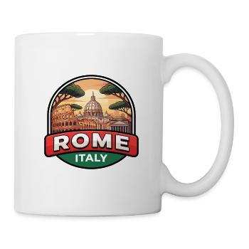 Rom Italien Reiseabzeichen Kolosseum Vatikan-Geschenk - Tasse - Weiß - Rechts