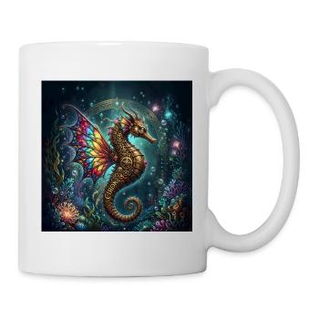 Steampunk-Seepferdchen - Tasse - Weiß - Rechts