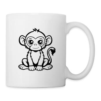 Unschuldiger Affe - Tasse - Weiß - Rechts