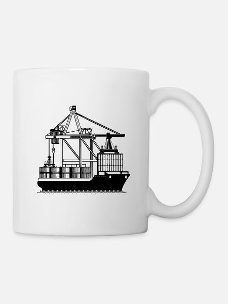 Containerkran - Tasse - Weiß