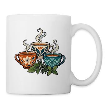 Teerunde – Drei Tassen, viele Gespräche - Tasse - Weiß - Rechts