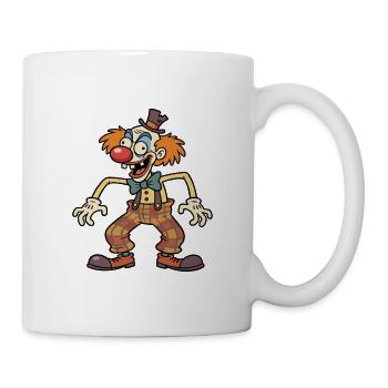 Unheimlicher Clown mit Zylinder und karierten Hosen - Tasse - Weiß - Rechts