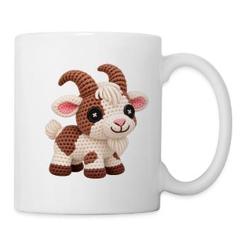 Kuscheltier Ziege Amigurumi - Tasse - Weiß - Rechts