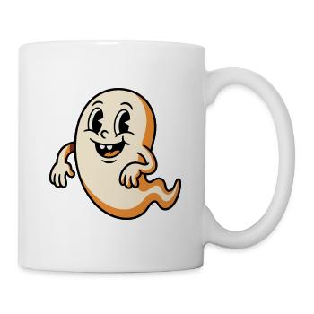 Retro-Cartoon-Geist mit freundlichem Lächeln - Tasse - Weiß - Rechts