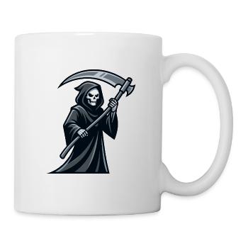 Der Sensenmann mit einer Sense, einem Symbol des Todes - Tasse - Weiß - Rechts
