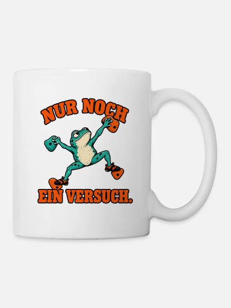 Nur Noch Ein Versuch Frosch - Bouldern - Tasse - Weiß