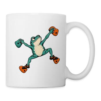 Frosch Skateboard Akrobat – Bouldern - Tasse - Weiß - Rechts