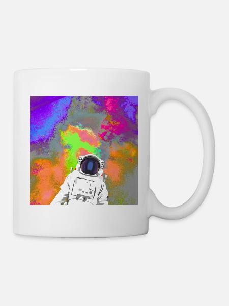 Astronaut im Farbnebel - Tasse - Weiß