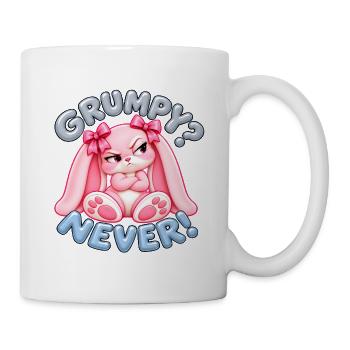 Süßes pinkes Kaninchen mit Attitüde – grummelig? Nie! - Tasse - Weiß - Rechts