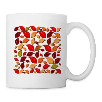 Herbstlaub Muster - Tasse - Weiß - Rechts