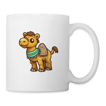 Kamel mit buntem Halsschmuck - Tasse - Weiß - Rechts