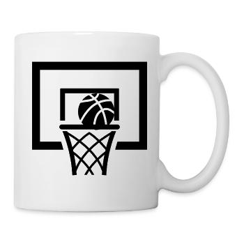 Basketball Korb minimalistisch - Tasse - Weiß - Rechts