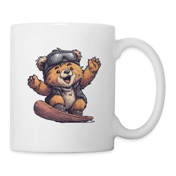 Skateboard-Bär mit Sonnenbrille - Tasse - Weiß - Rechts