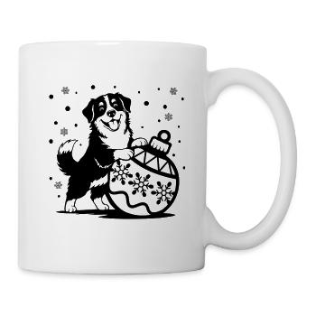 Süßer Berner Sennenhund mit Weihnachtskugel - Tasse - Weiß - Rechts