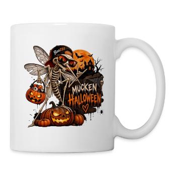 Mücken- Skelett mit Kürbissen Halloween - Tasse - Weiß - Rechts