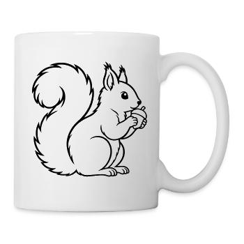 Eichhörnchen mit Eichel – Wald Natur - Tasse - Weiß - Rechts