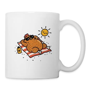 Brathähnchen – humorvolle Tiere - Tasse - Weiß - Rechts