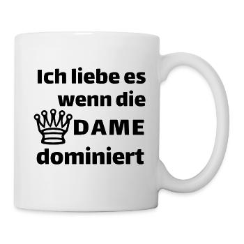 Schach_Dame - Tasse - Weiß - Rechts