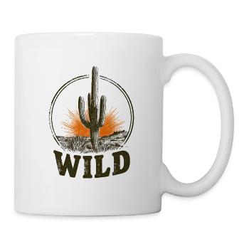 Wüstenwild: Kaktus & Sonnenuntergang - Tasse - Weiß - Rechts