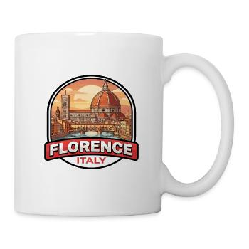 Florenz, Italien Reiseabzeichen Duomo Ponte Vecchio - Tasse - Weiß - Rechts