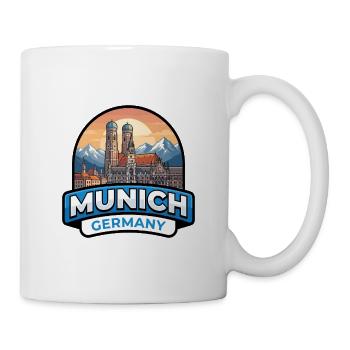 München Deutschland Reiseabzeichen Frauenkirche Alps Geschenk - Tasse - Weiß - Rechts