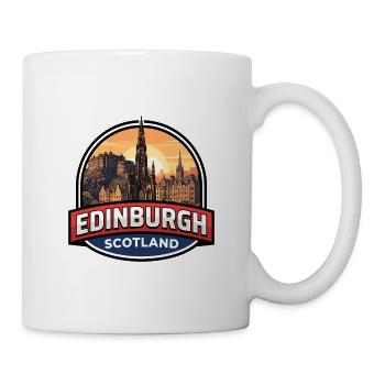 Edinburgh Scotland Reiseabzeichen Castle Royal Mile - Tasse - Weiß - Rechts