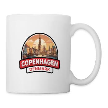 Kopenhagen, Dänemark Reiseabzeichen Nyhavn Kanal Geschenk - Tasse - Weiß - Rechts