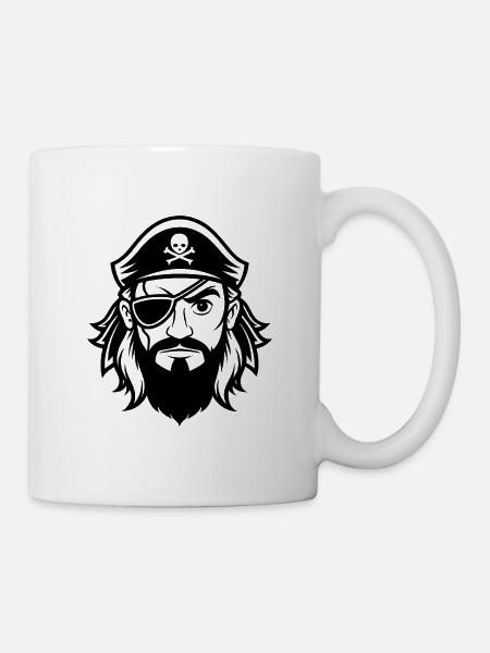 Piratenkopf - Tasse - Weiß