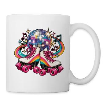 Disco Roller Neon Regenbogen - Tasse - Weiß - Rechts