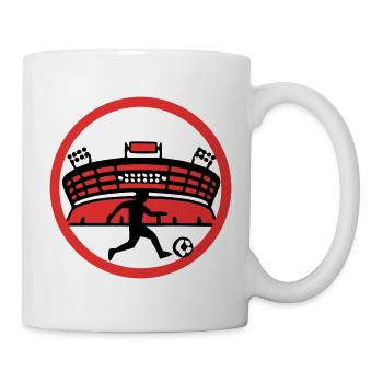 Fussballer Stadion Silhouette - Tasse - Weiß - Rechts