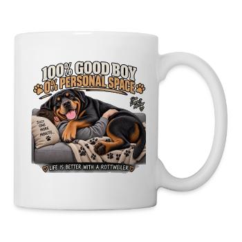 100% braver Junge, eigener Raum - Tasse - Weiß - Rechts