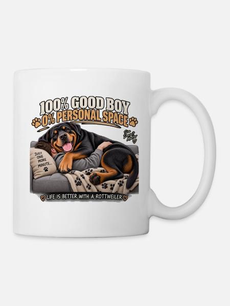 100% braver Junge, eigener Raum - Tasse - Weiß