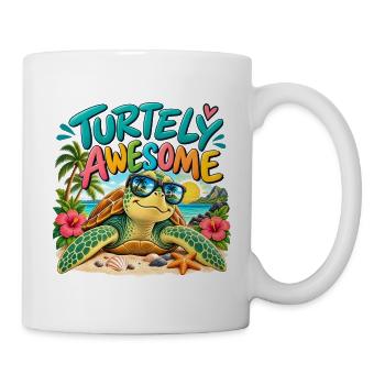 Turtely Awesome Beach Turtle - Tasse - Weiß - Rechts