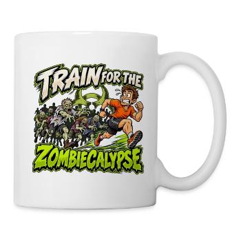 Zombiecalypse – Lauftraining mit Zombiehorde - Tasse - Weiß - Rechts