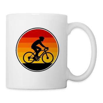 Bike Runner am Sunset Orange Circle - Tasse - Weiß - Rechts
