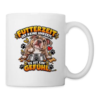 Futterzeit ist ein Gefühl - Tasse - Weiß - Rechts