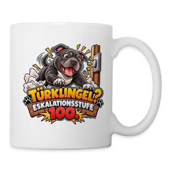 Türklingel und Hundechaos - Tasse - Weiß - Rechts
