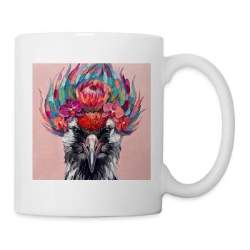 Kranich in Farbe - Tasse - Weiß - Rechts