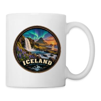 Insel Aurora Geysir Nordlicht Europa Urlaub - Tasse - Weiß - Rechts