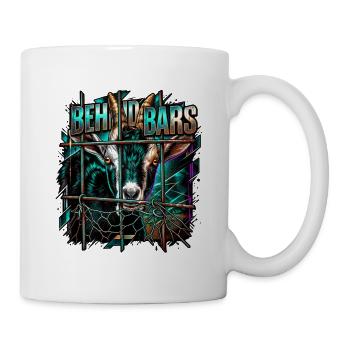 Hinter Gittern: Neonziege - Tasse - Weiß - Rechts
