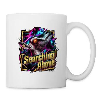 Neonwolf auf der Suche Oben - Tasse - Weiß - Rechts