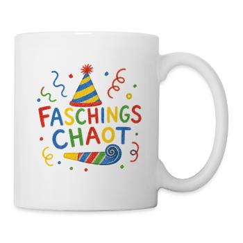 Faschings Chaot Karneval Kinder Party Spruch Shirt - Tasse - Weiß - Rechts