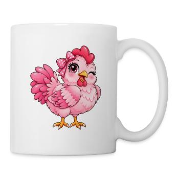 Kawaii Pink Hen - Tasse - Weiß - Rechts