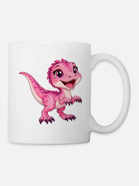 Greifvogel Rose Kawaii - Tasse - Weiß