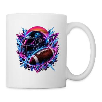 Neon Football Helm Synthwave - Tasse - Weiß - Rechts