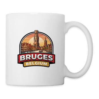 Brügge Belgien Reiseabzeichen Glockenturm Kanäle Geschenk - Tasse - Weiß - Rechts