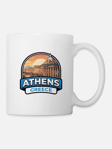 Athen Griechenland Reiseabzeichen Akropolis Parthenon - Tasse - Weiß