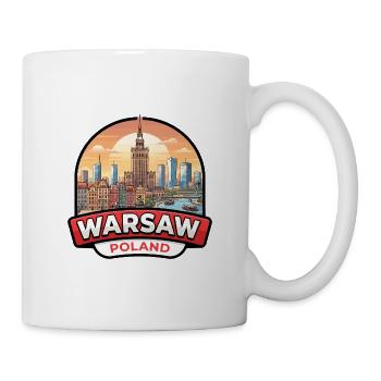 Warschauer Polen Reiseabzeichen Kulturpalast Geschenk - Tasse - Weiß - Rechts