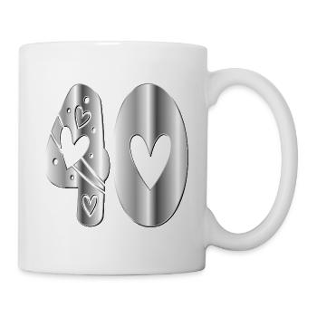 Vierzig Zahl 40 - Tasse - Weiß - Rechts